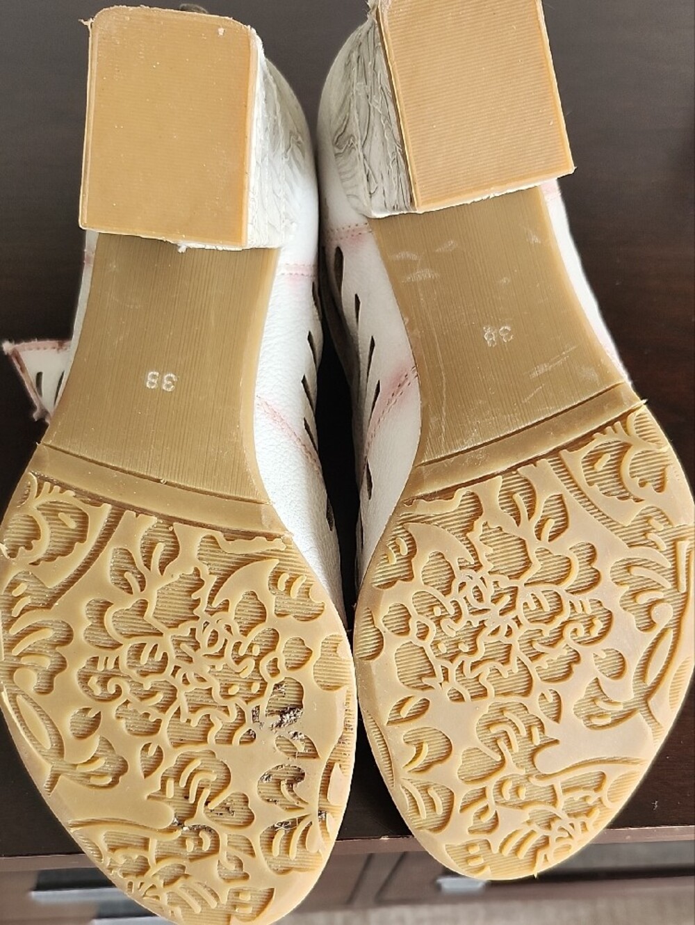 Blush Cutout Peep-Toe Ankle Heels - Picture 5 of 16